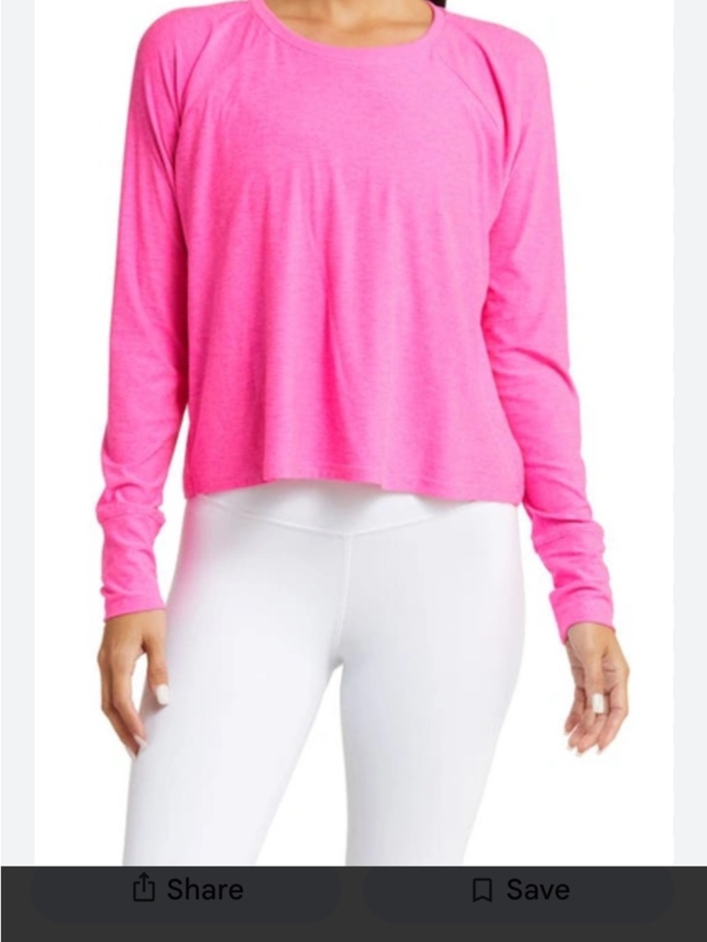 Beyond Yoga Hot Pink Long Sleeve Crewneck Top